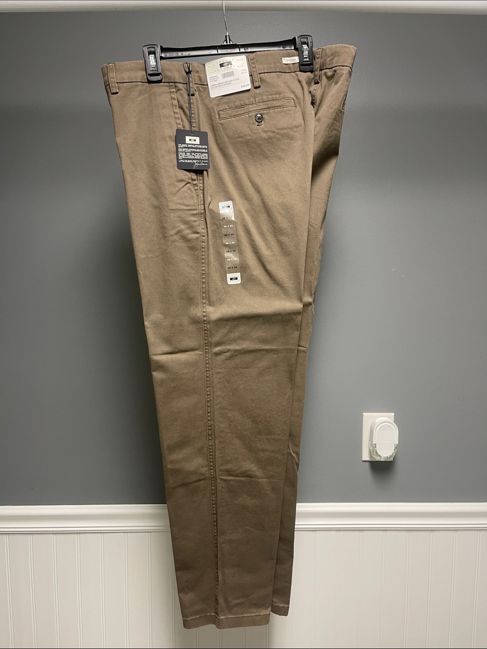 Joseph Abboud Olive-Tan Straight Chino Pants